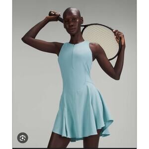 Lululemon Everlux Short-Lined Tennis Dress Blue Size 2 Open Back Athletic Dress